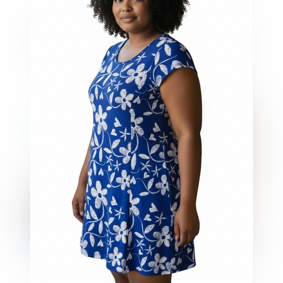 Lily Dresses & Skirts - **HP**EUC Like New Womens' PLUS Lily Blue Floral Dress Sz. 1X